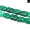 Polierte grüne Aventurin-Rechtecksteinperlen Stil 21 für die Schmuckherstellung - 13x18mm / Gefärbte malaysische Jade