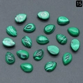 Pear-shaped malachite cabochon stones with unique green banded patterns for DIY jewelry - 10X14mm Malachite (Synthetic)