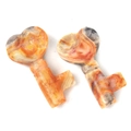 Natural crazy lace agate heart key carvings with unique orange and grey stone textures - Crazy Agate