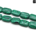 Flache rechteckige Malachit-Muster Perle in Grün und Schwarz für Schmuck-DIY - 13x18mm / Malachit (Synthetisch)