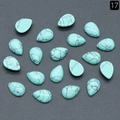 Teardrop turquoise cabochons with black matrix patterns for DIY jewelry making - 10X14mm Blue Turquoise (Synthetic)