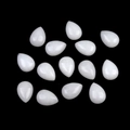 Bulk pack of 14 natural milky white teardrop crystal stones with a smooth polished finish - 10X14mm White Jade