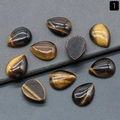 Polished pear shape tiger eye stone cabochons for jewelry making DIY setting - Tiger's Eye