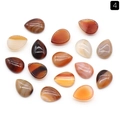 Polished teardrop agate stones in reddish-brown and orange tones for jewelry making - 12x16mm / Red Agate