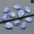 Blue sodalite teardrop stones with natural white patterns for jewelry making - Sodalite