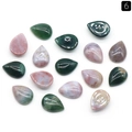 Pietre naturali a goccia verdi e rosa per castoni di gioielli e accessori fai da te - 12x16mm / Agata Indiana