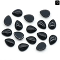 Cabochon neri a goccia lucidi per la creazione di gioielli fai-da-te e incastonatura - 12x16mm / Agata nera