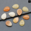 Polished waterdrop natural crystal cabochons in warm orange and yellow tones - Yellow Jade