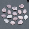Pietre cabochon in quarzo rosa a forma di pera per gioielli fai da te in rosa tenue - 12x16mm / Quarzo rosa