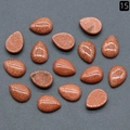 Cabochon a goccia in pietra di sole marrone lucida con scaglie luccicanti per gioielli DIY - 12x16mm / Pietra del sole (Sintetico)