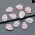 Set of 10 natural rose quartz teardrop cabochons for DIY jewelry making and inlay - Rose Quartz