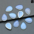 Ten pieces of pear-shaped light blue opalite cabochons for jewelry setting - Opal