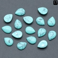 Pietre turchesi a goccia con trama a matrice nera per creazione gioielli DIY - 12x16mm / Turchese blu (Sintetico)