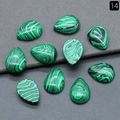 Malachite style green teardrop cabochon stones for DIY jewelry settings - Malachite