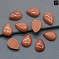 Polished brown goldstone waterdrop cabochons for DIY jewelry making and settings - Gold Sandstone