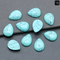 Pear-shaped turquoise stones with black matrix texture for jewelry setting - Blue Turquoise