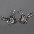 Spider brooch pendant in vintage silver with colorful abalone shell inlay details - Abalone Shell