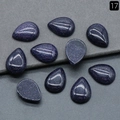 Set of 10 teardrop-shaped blue goldstone cabochons with sparkling starry effect for DIY - Blue Sandstone