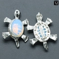 Spilla pendente a tartaruga in argento con gemma lattiginosa e doppio utilizzo - Stile Tartaruga / Opalite Sintetica Tartaruga