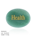 Piedra de palma de aventurina pulida con grabado dorado Health y forma ovalada lisa - Ovalado (45mm) / Salud (Aventurina)