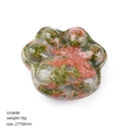 Unakite hand-carved cat paw gemstone ornament with natural green and pink stone textures - Unakite