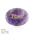 Piedra amatista pulida con grabado dorado Peace 35x45mm en forma de óvalo - Ovalado (45mm) / Paz (Amatista)