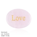 Piedra de cuarzo rosa ovalada pulida con grabado Love dorado de 35x45mm y peso de 20g - Ovalado (45mm) / AMOR (Cuarzo Rosa)