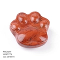 Creative red jasper natural stone cat paw carving for DIY micro landscape decor - Red Jasper