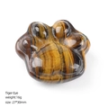 Hand-carved tiger eye stone cat paw figurine measuring 27x30mm for DIY decor - Tiger's Eye