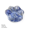 Blue spot stone cat paw carving, 28x30mm natural gemstone crystal paw ornament - Blue Sodalite