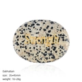 Dalmatian stone worry stone with engraved gold Strength lettering for palm massage - Oval (45mm) / Strength (Dalmatian Jasper)