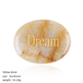 Polished Citrine oval palm stone with golden Dream engraving for stress relief - Oval (45mm) / Dream (Yellow Jade)