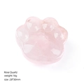 Pink rose quartz carved cat paw ornament, 28x30mm natural gemstone DIY crystal craft - Rose Quartz