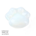 Synthetic opal cat paw stone carving 28x30mm translucent white decorative gemstone - Synthetic Opal