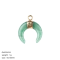 Pendentif croissant de lune en aventurine naturelle vert clair avec boucle dorée 18K - Aventurine Verte