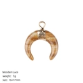 Pendentif lune en bois avec anneau doré 16x17mm accessoire de bijouterie - Jaspe