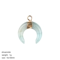 Pendentif lune en amazonite avec placage doré pour colliers, taille 16x18mm - Amazonite