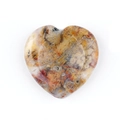 Polished 40mm heart-shaped natural crystal agate thumb stone with unique mineral textures - Crazy Agate Thumb Stone