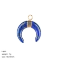 Pendentif lune en lapis-lazuli avec anneau doré, taille 16x19mm, poids 1g pour bijoux - Lapis-lazuli