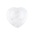 Natural white crystal heart thumb stone with smooth polished finish for meditation - Clear Quartz Thumb Stone