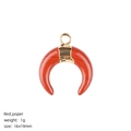 Pendentif croissant en jaspe rouge avec anneau doré dimensions 16x19mm - Jaspe Rouge