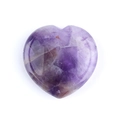 Polished natural amethyst heart thumb stone with unique textures for healing - Amethyst Thumb Stone