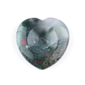 Natural bloodstone thumb stone in heart shape with unique red and green mineral patterns - African Bloodstone Thumb Stone