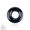 Pendente donut in ossidiana 20mm, pietra naturale lucida per creazione gioielli fai da te - Ossidiana