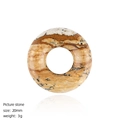 Ciondolo a ciambella in diaspro paesaggio naturale 20mm con venature uniche - Diaspro