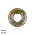 Ciondolo donut in avventurina verde 20mm per gioielli fai-da-te con trama naturale - Unakite