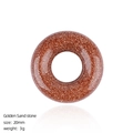Ciondolo donut in avventurina marrone da 20mm con glitter per creazione gioielli DIY - Pietra di Sabbia Dorata (Artificiale)