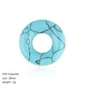 Ciondolo donut in turchese sintetico da 20mm con venature per gioielli fai-da-te - Turchese Blu (Sintetico)