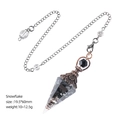 Schneeflocken-Obsidian Pendel mit Kupferspirale und Kette für die Meditation - Schneeflocken-Obsidian (Antikrot)
