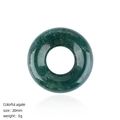 Ciondolo donut in agata colorata da 20mm verde scuro per creazione gioielli fai da te - Agata Indiana